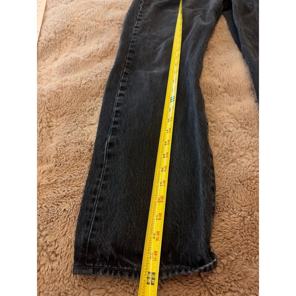 Levis 501 Original Fit Mens Black Faded Straight Leg Button Fly Jeans 34x30 - Picture 8 of 12